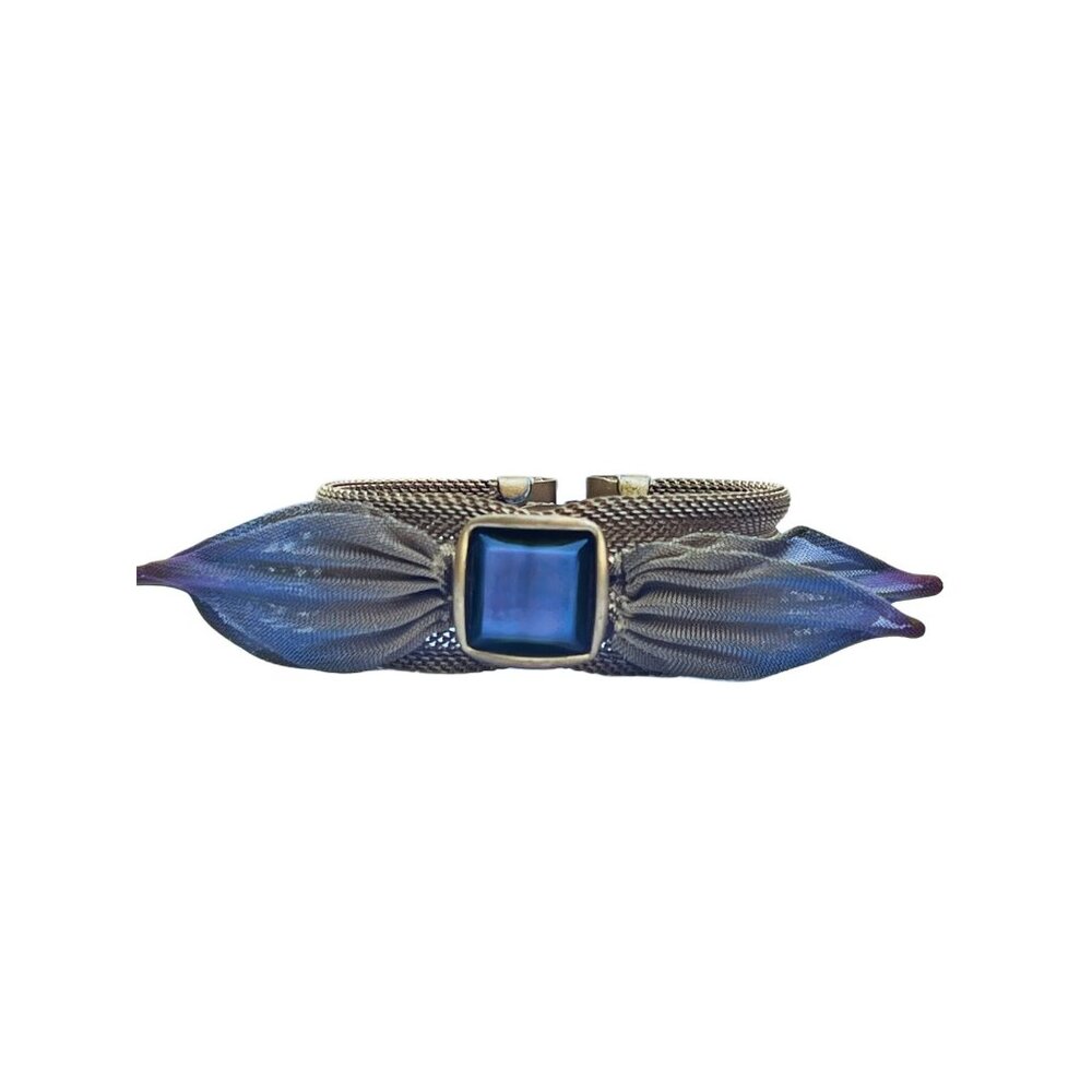 Sarah Cavender Cooper Bow Metal Mesh Bracelet One of A Kind Piece Artisan Handcr